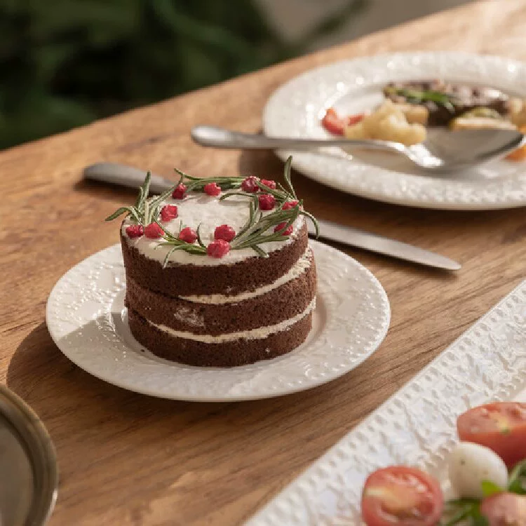Christmas Relief Dessert Plate tableware view 3