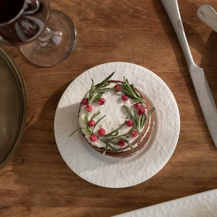 Christmas Relief Dessert Plate tableware view 4