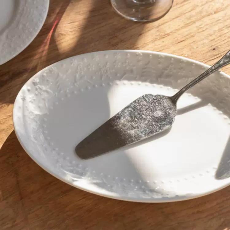 طبق تقديم بيضاوي بنقش سيراميك tableware view 4