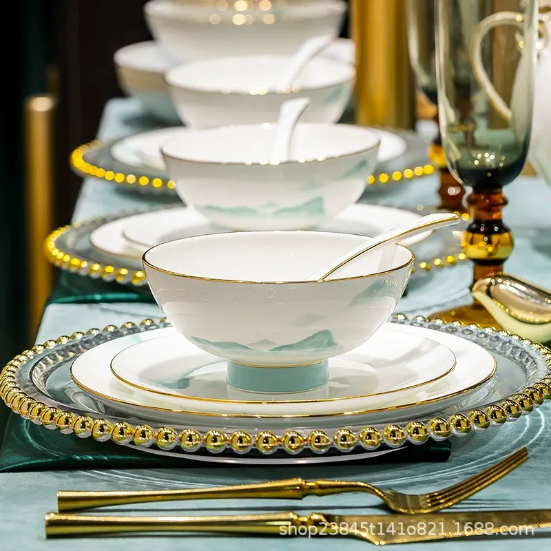 Пиала для риса из костяного фарфора в новом китайском стиле tableware view 2