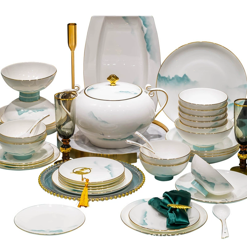 Пиала для риса из костяного фарфора в новом китайском стиле tableware view 5