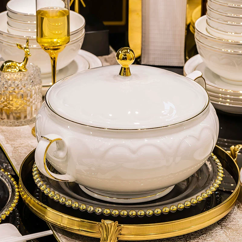 Embossed Ceramic Bowl tableware view 4