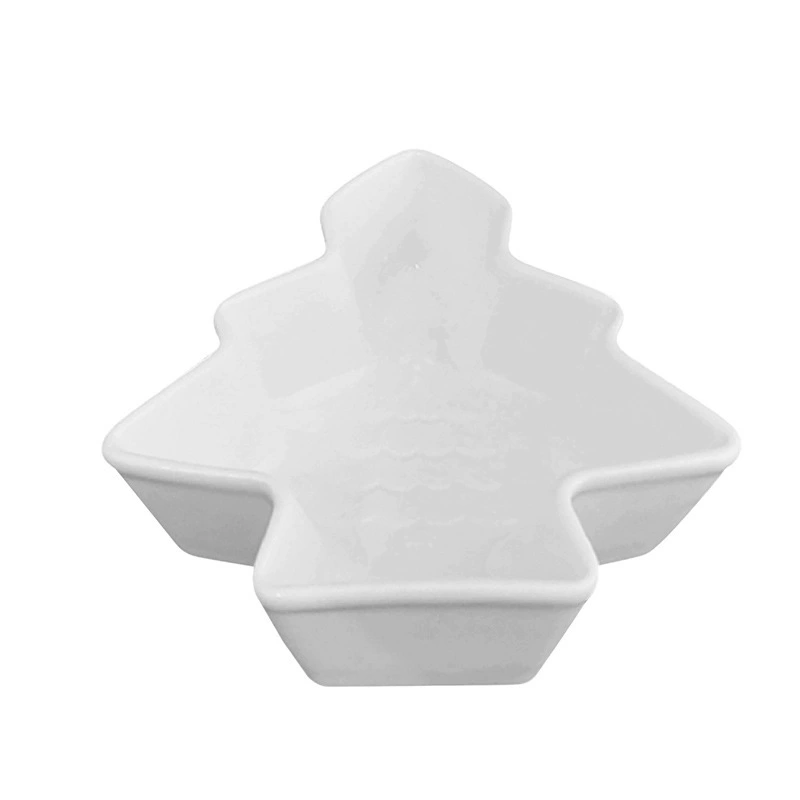 Plato de aperitivo de cerámica con árbol de Navidad tableware view 5
