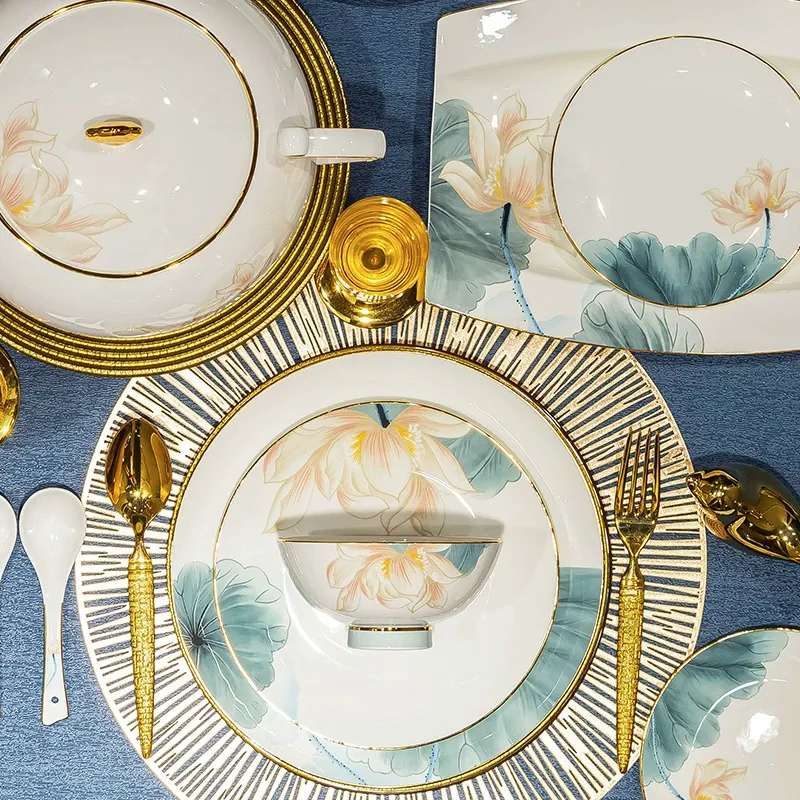 연꽃 본차이나 식기 세트 tableware view 3
