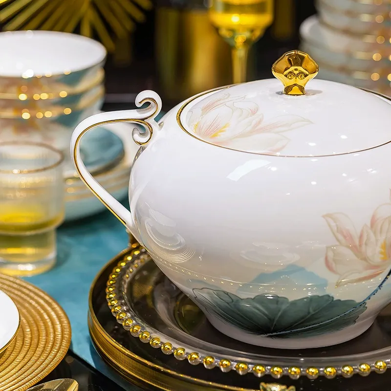 연꽃 본차이나 식기 세트 tableware view 4