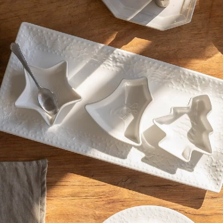 프렌치 릴리프 사각 디저트 접시 tableware view 2