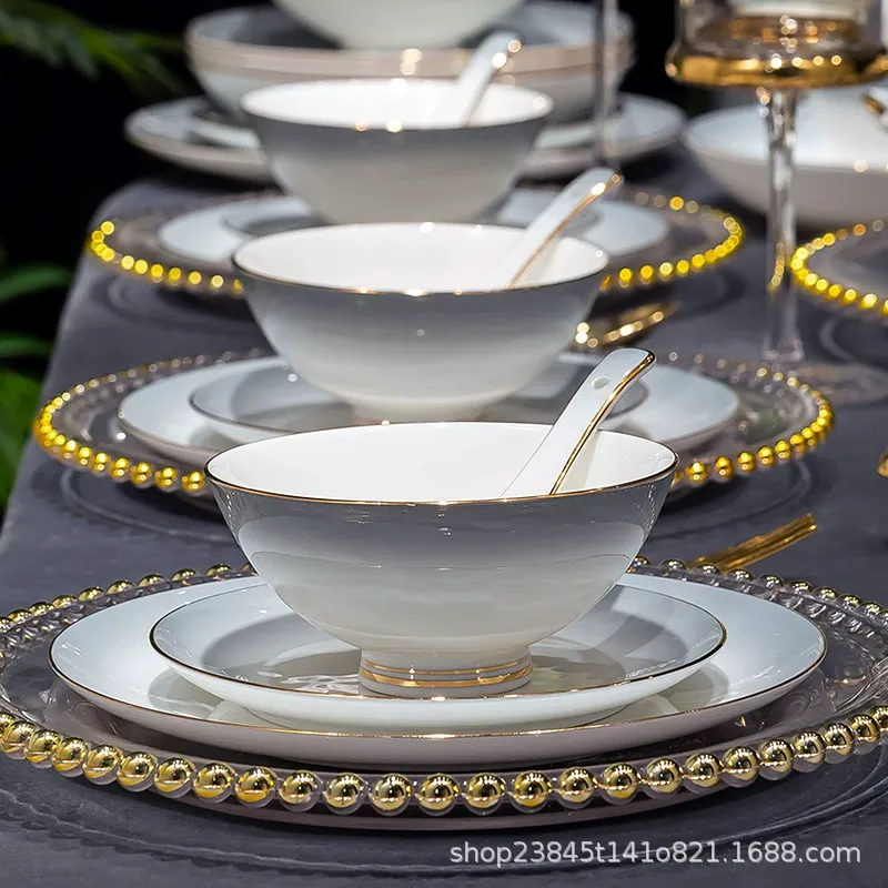 Bone China High-Footed Bowl Set tableware view 2