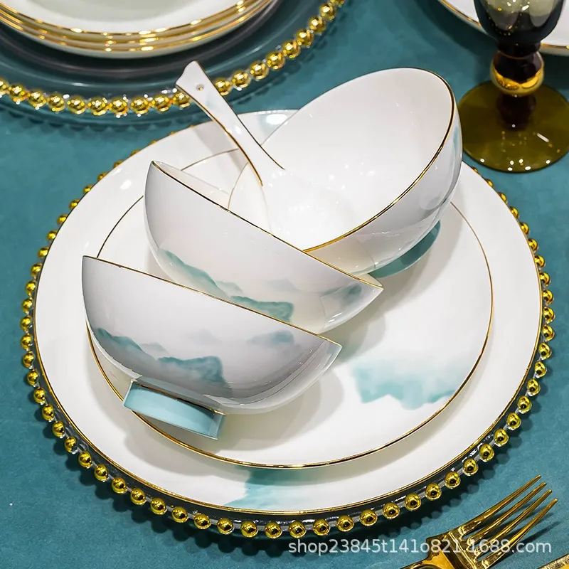 طقم أواني طعام من البورسلين العظمي tableware view 3