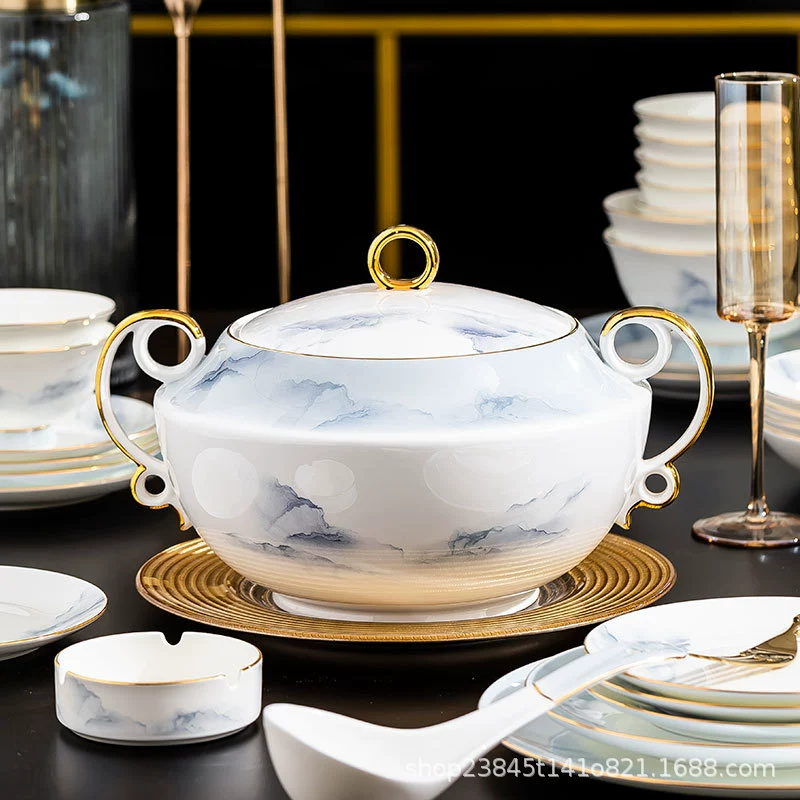 Service de vaisselle en porcelaine osseuse tableware view 3