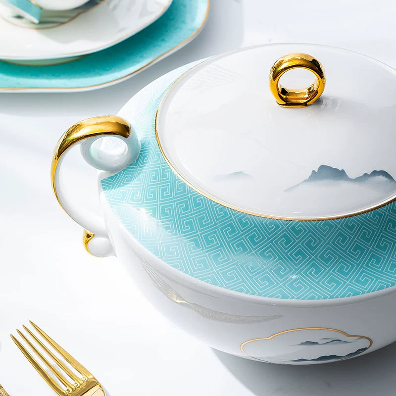 Ensemble de vaisselle en porcelaine de style chinois tableware view 4