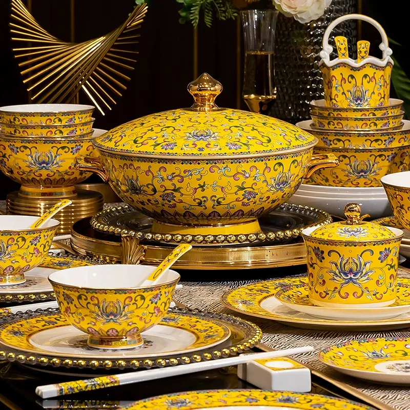 Enamel Ceramic Bowl and Plate tableware view 3