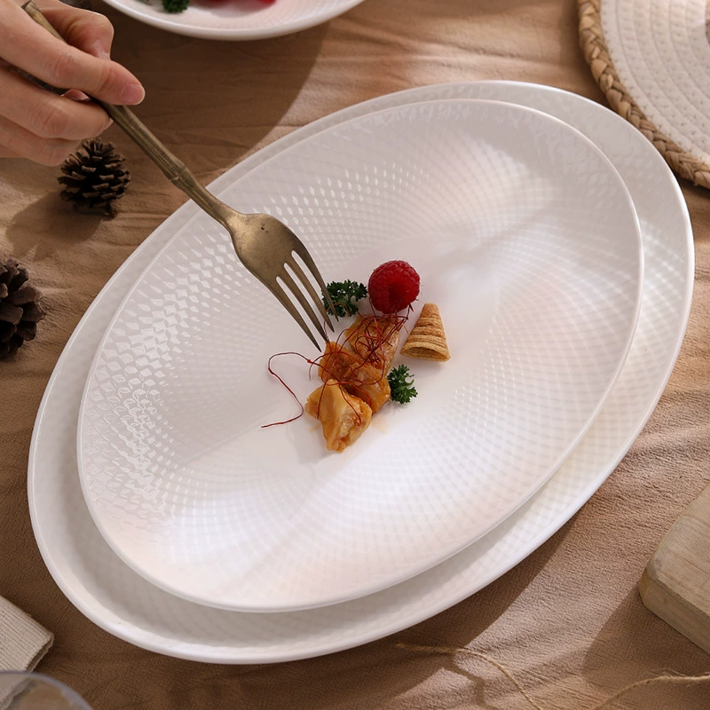 Овальное керамическое блюдо для рыбы tableware view 2