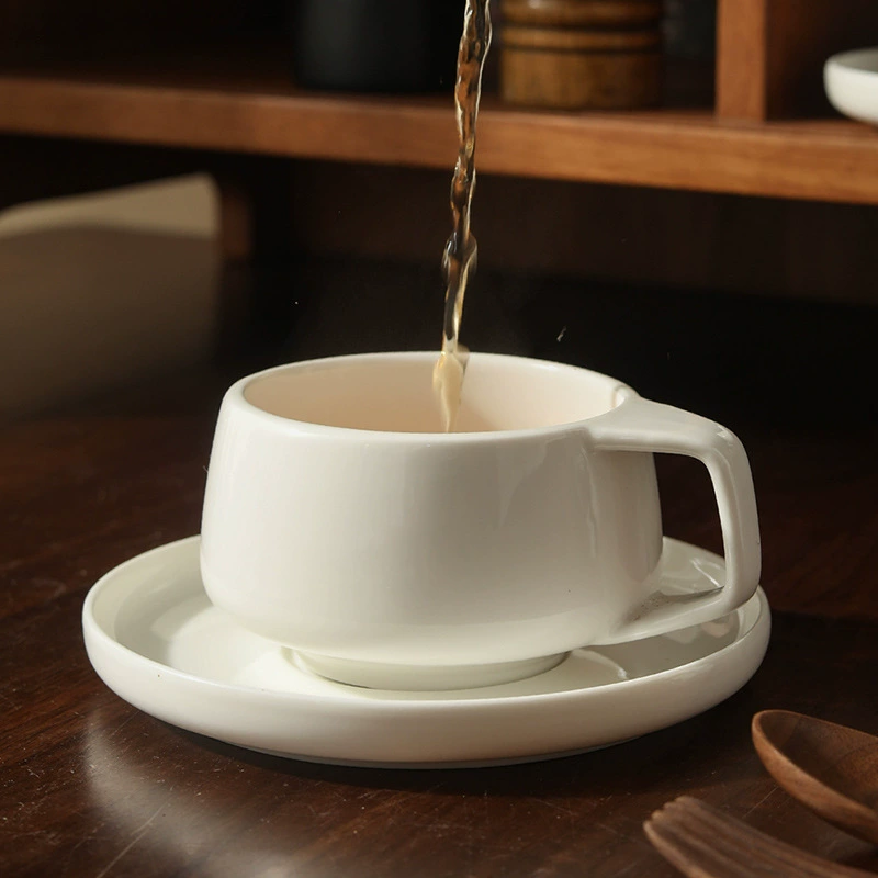 White Ceramic Cappuccino Cup tableware view 4