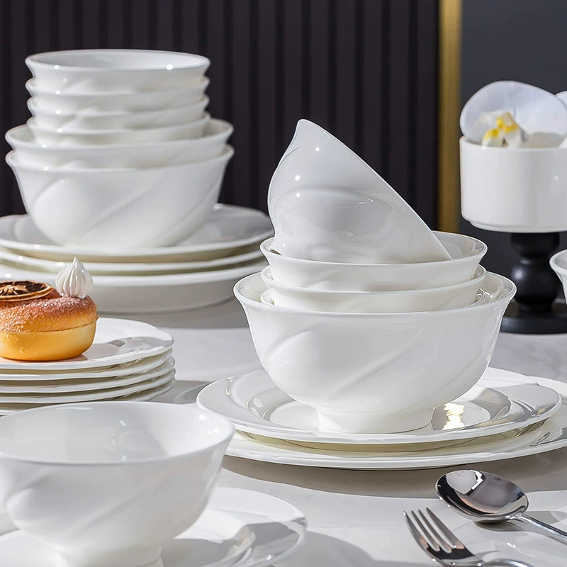 화이트 엠보싱 본차이나 볼 tableware view 2