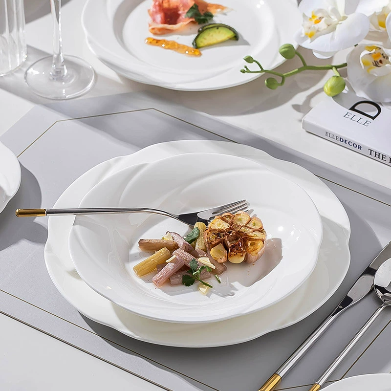 화이트 엠보싱 본차이나 볼 tableware view 3