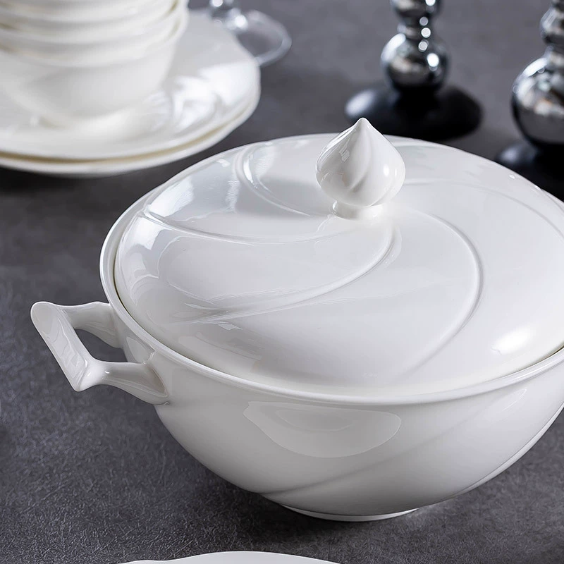 화이트 엠보싱 본차이나 볼 tableware view 4