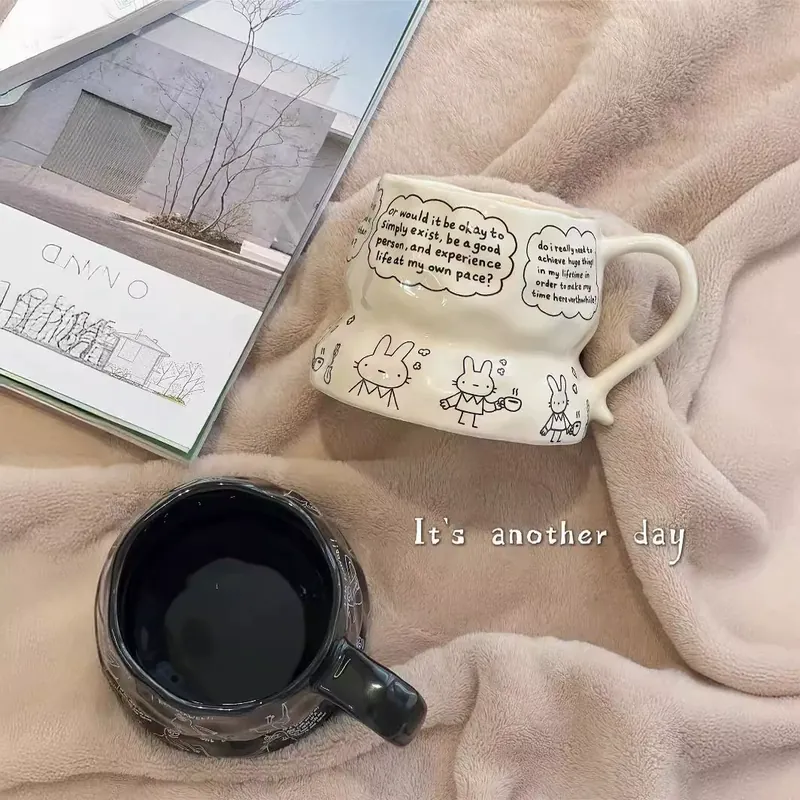 Ceramic Mug with Cream Color Design