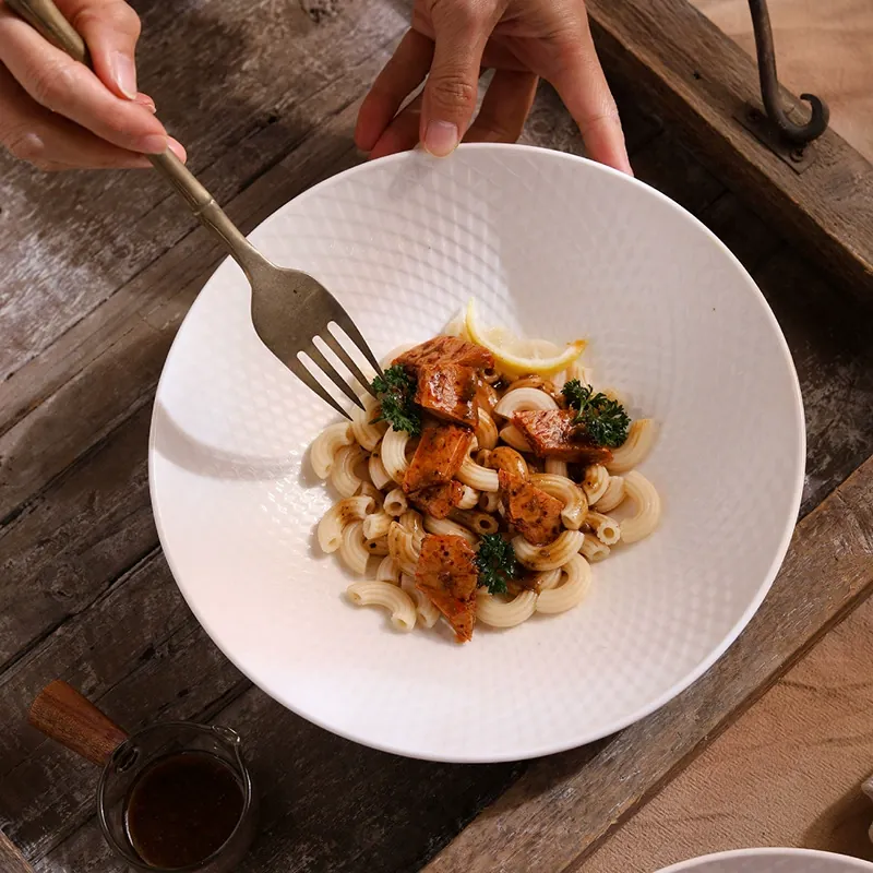Solid Color Ceramic Pasta Plate