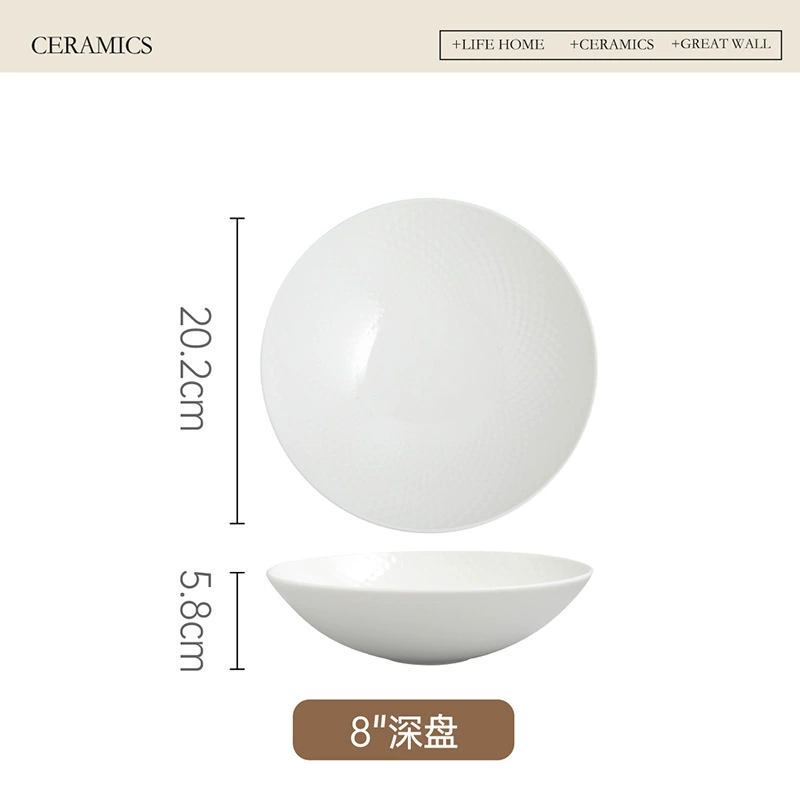 Solid Color Ceramic Pasta Plate tableware view 6