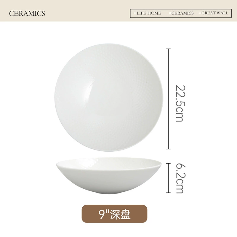 Solid Color Ceramic Pasta Plate tableware view 7