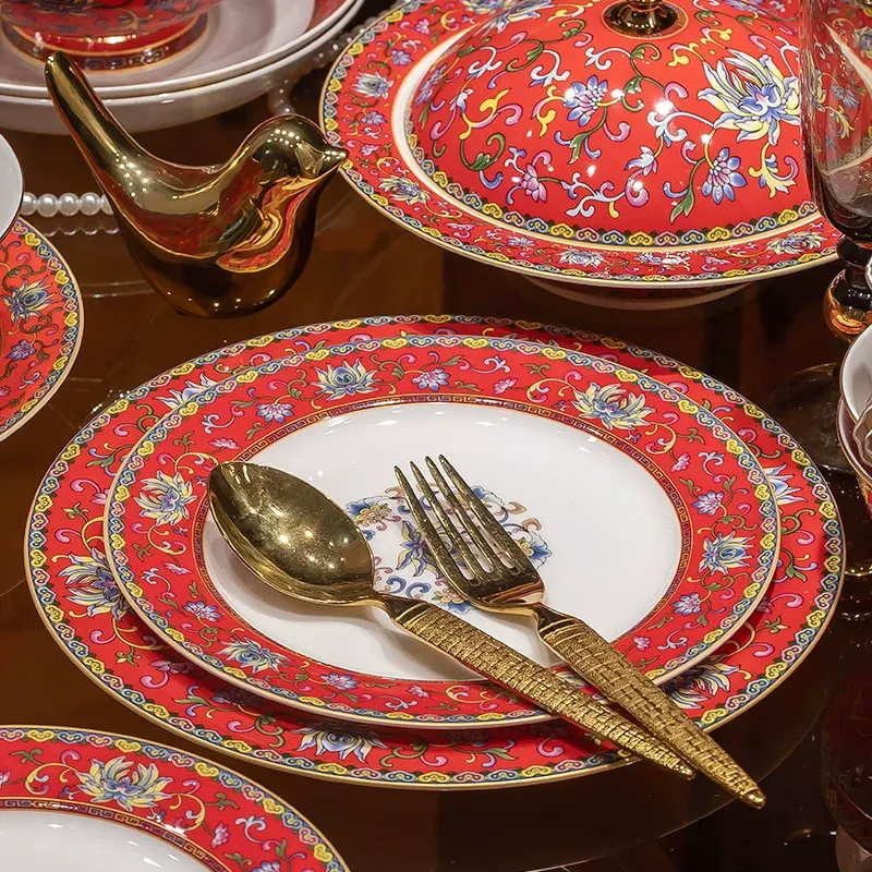Enamel Ceramic Bowl and Plate tableware view 3