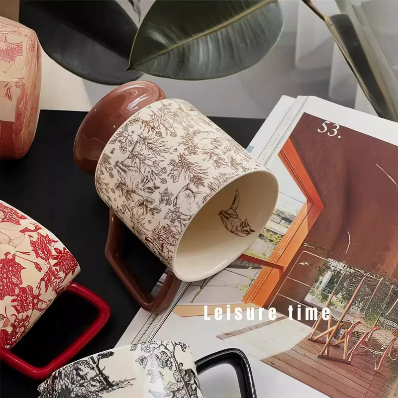 Ceramic High-Foot Mug with Tiger Design tableware view 5