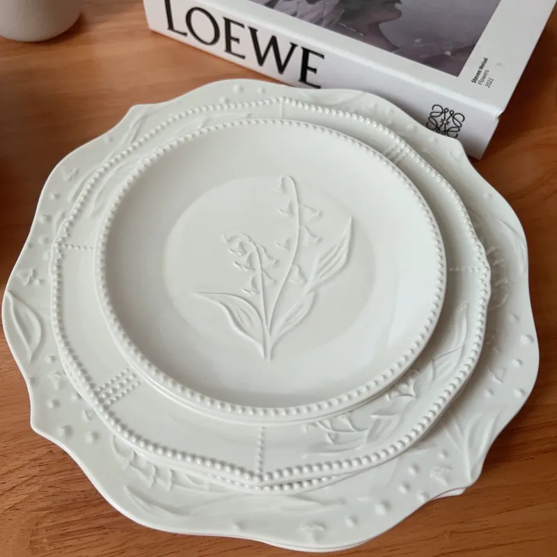 French Vintage Lily of the Valley Porcelain Plate