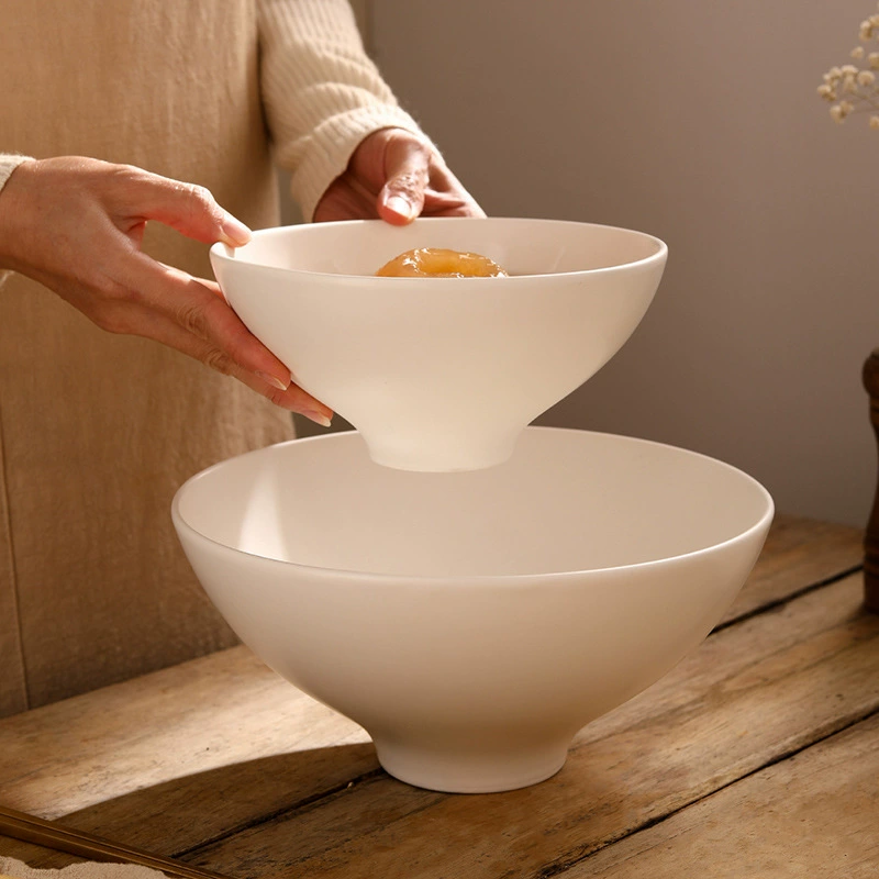 넓은 테두리 세라믹 국수 그릇 tableware view 3
