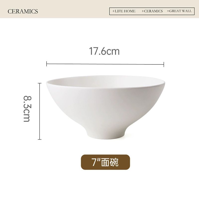 넓은 테두리 세라믹 국수 그릇 tableware view 6