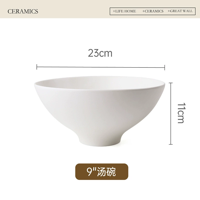 넓은 테두리 세라믹 국수 그릇 tableware view 7