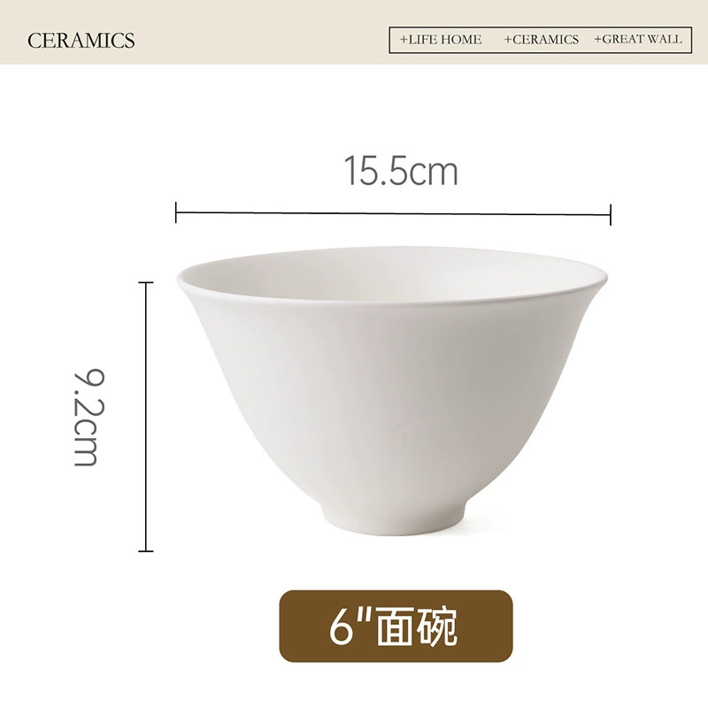 넓은 테두리 세라믹 국수 그릇 tableware view 6