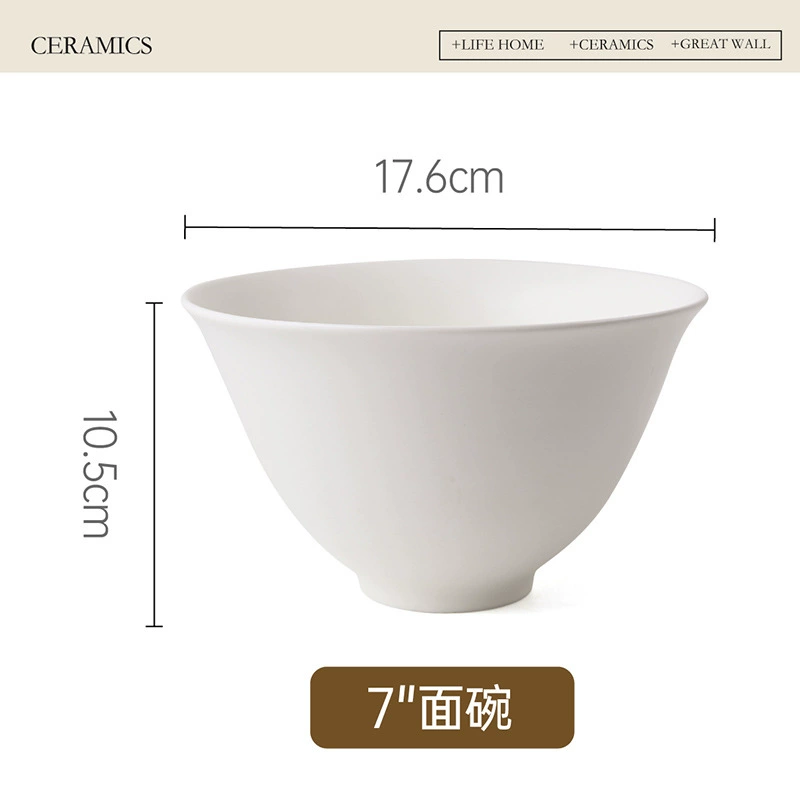 넓은 테두리 세라믹 국수 그릇 tableware view 7