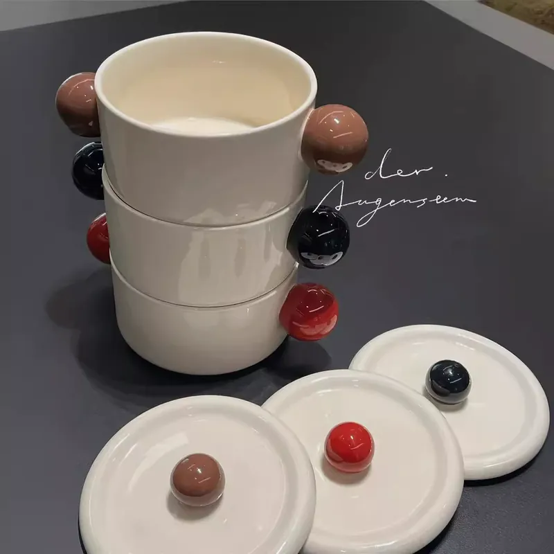 وعاء شوربة من البورسلين بغطاء ومقابض tableware view 3