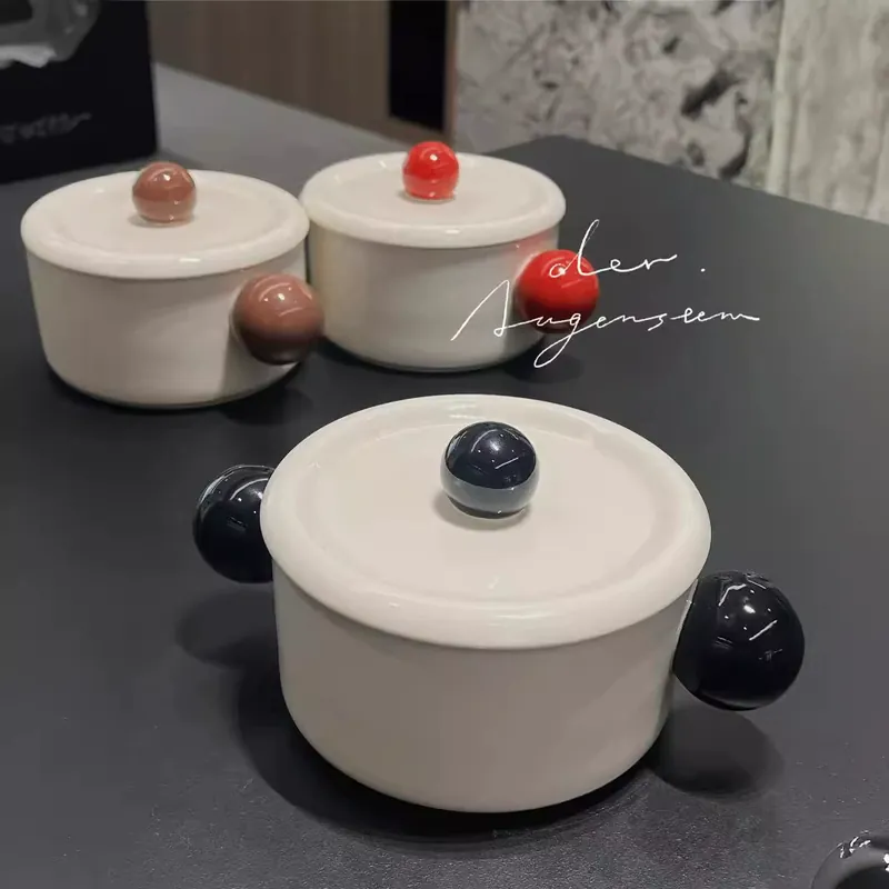 وعاء شوربة من البورسلين بغطاء ومقابض tableware view 5