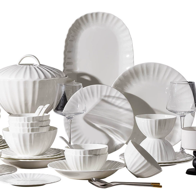 화이트 엠보 본차이나 볼 tableware view 5