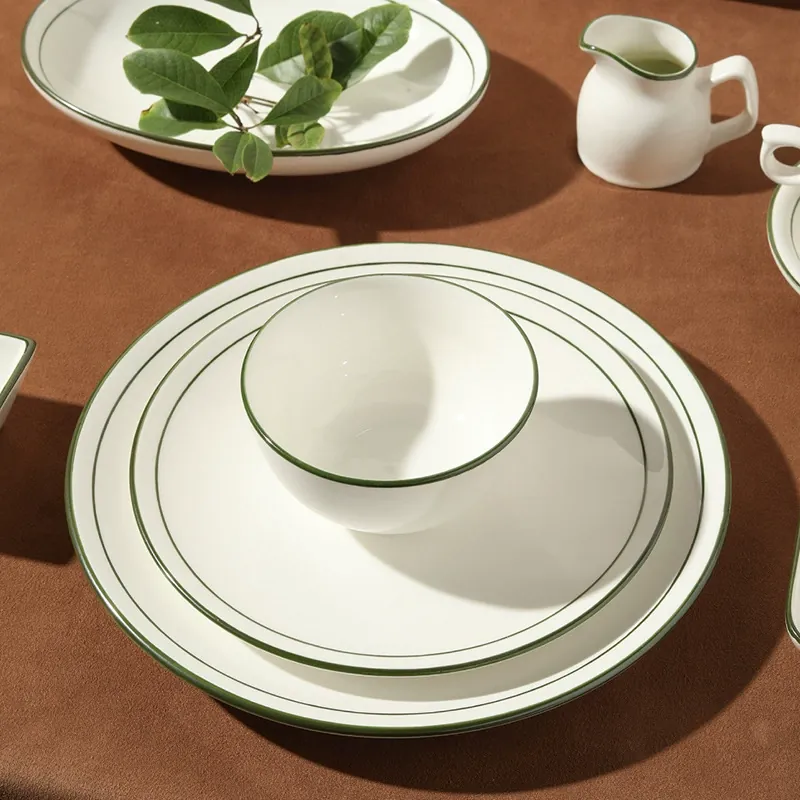 Ceramic Dinnerware Set with Soup Bowls
