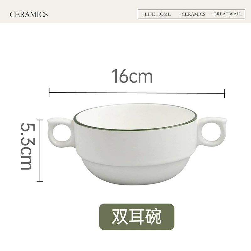 Vajilla de cerámica con cuencos de sopa tableware view 7