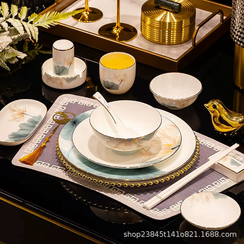 Juego de vajilla de porcelana de hueso