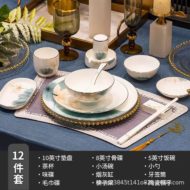 Juego de vajilla de porcelana de hueso tableware view 12