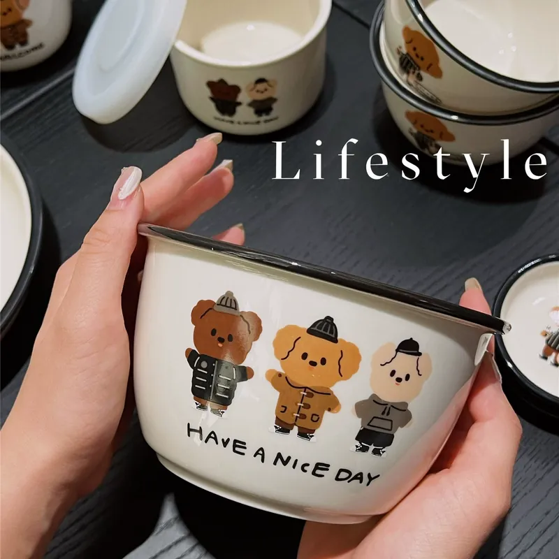 도자기 식기 세트 강아지 디자인 tableware view 3