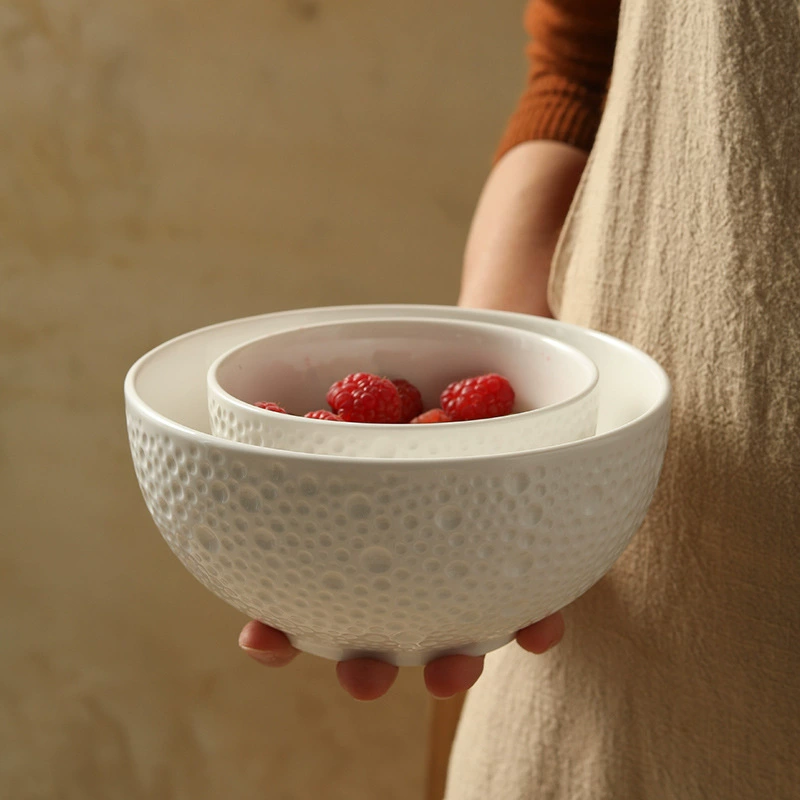 Ceramic Rice Bowl with Flared Rim