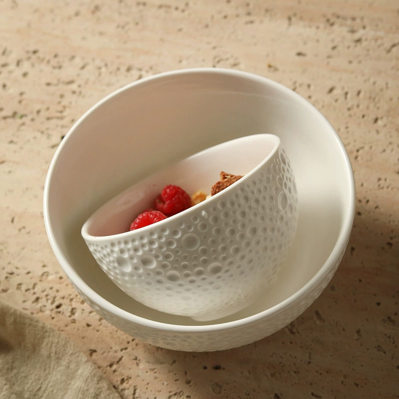 플레어 림 도자기 밥그릇 tableware view 2