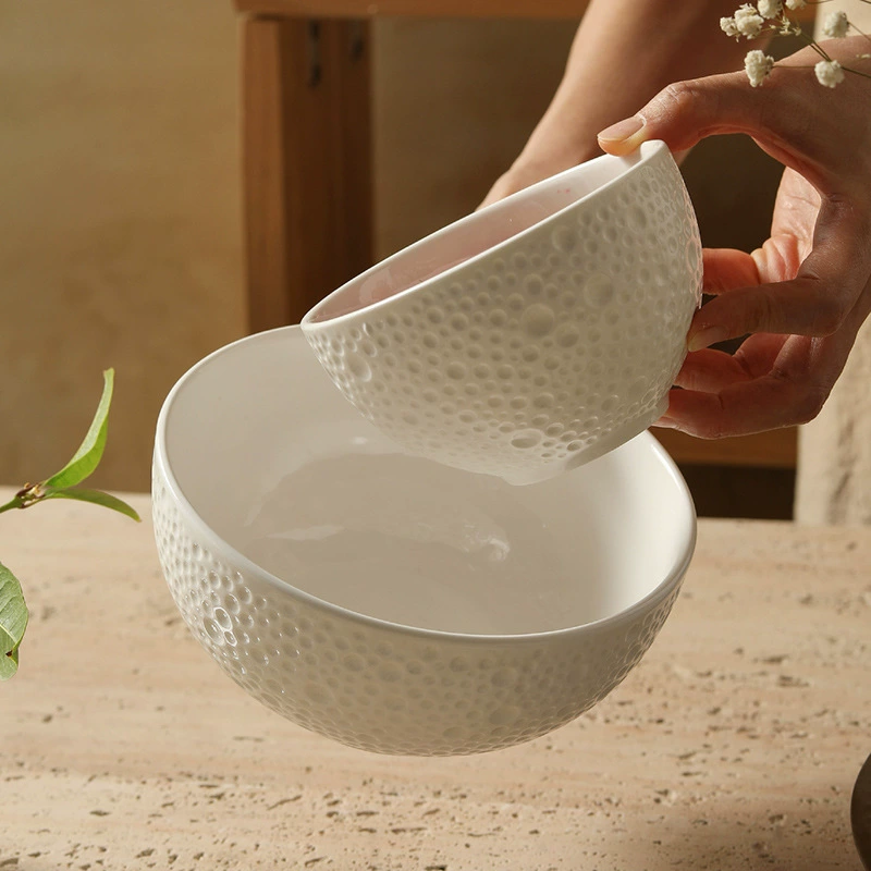 플레어 림 도자기 밥그릇 tableware view 4