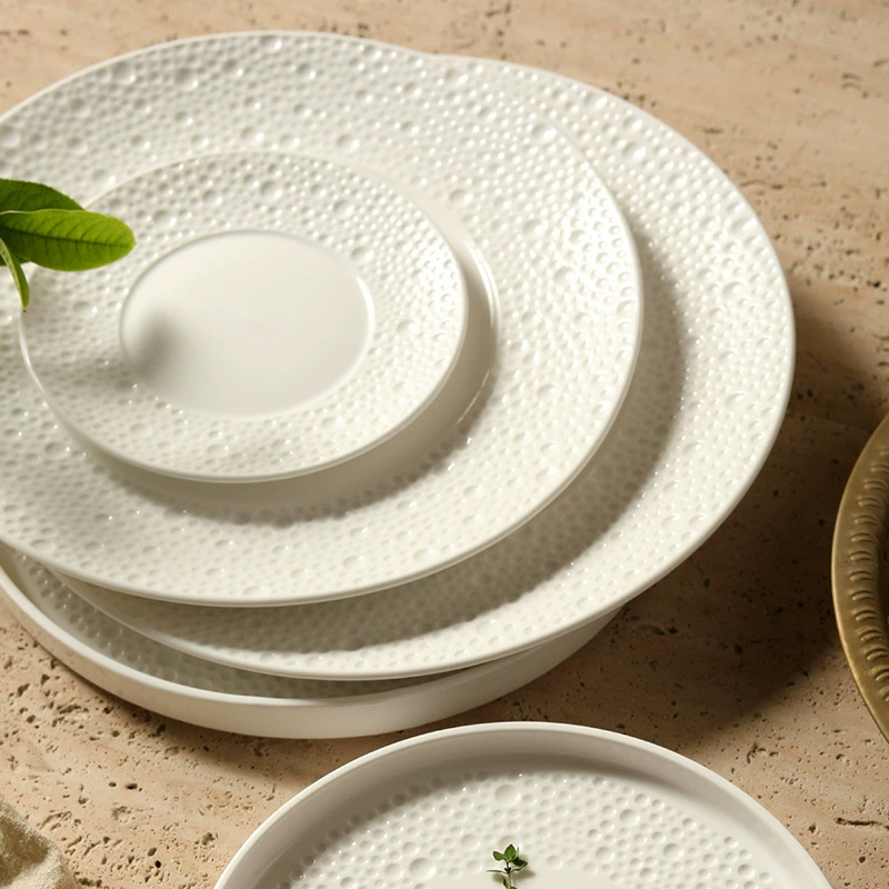 Assiette de dîner en céramique à relief tableware view 4