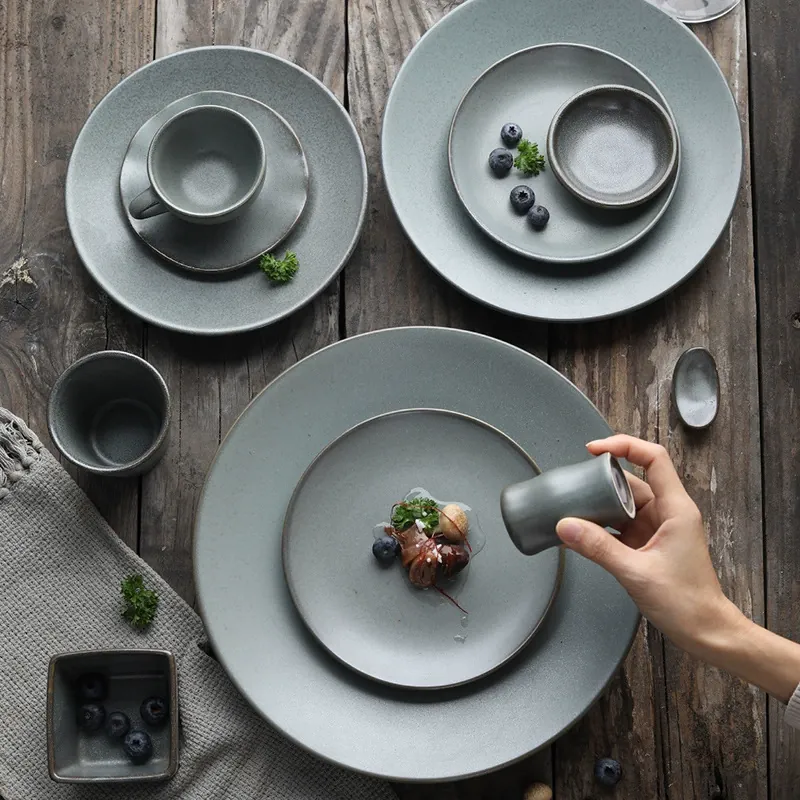 Ceramic Pasta Plate and Coffee Cup Set