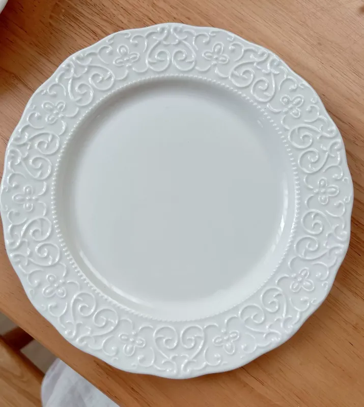 طبق حلوى بورسلين كلاسيكي بحافة tableware view 6