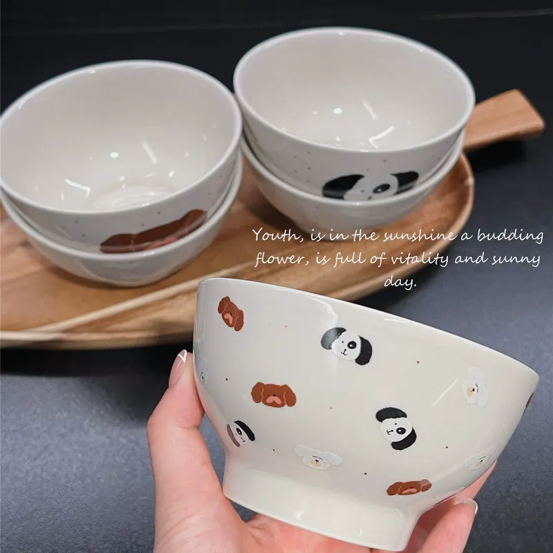 وعاء أرز عالي القاعدة من البورسلين tableware view 2