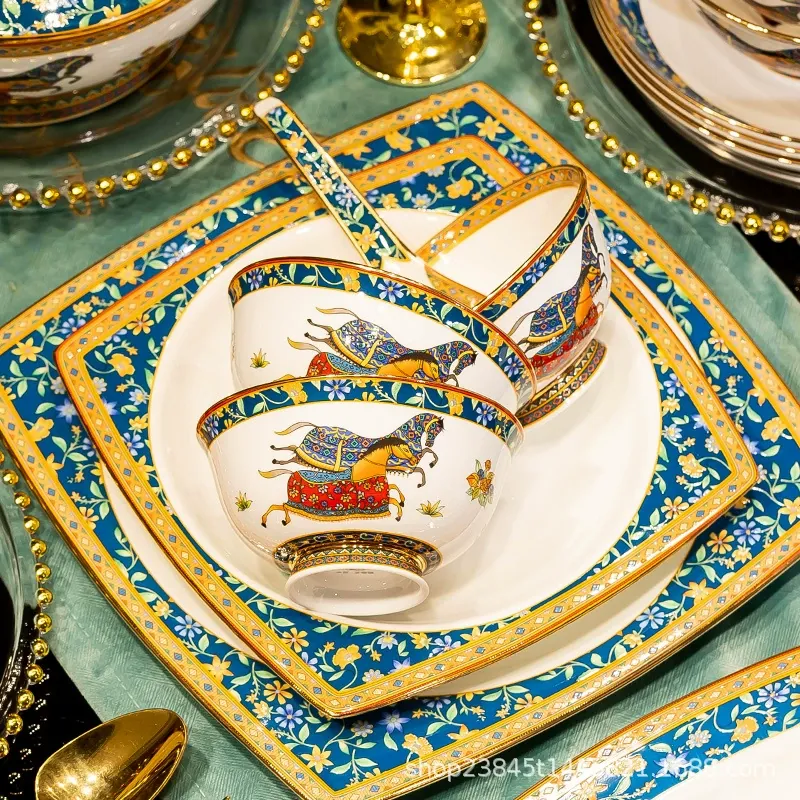 Tigela de pé alto de porcelana de osso tableware