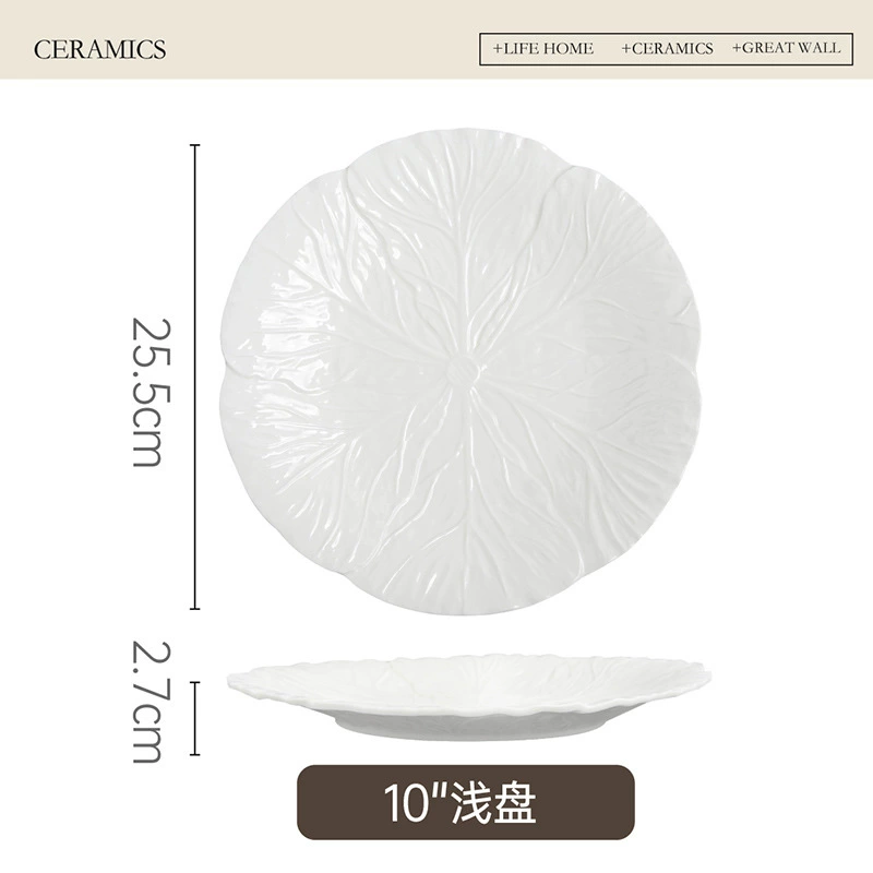 Set de bol y plato de cerámica con relieve floral tableware view 7