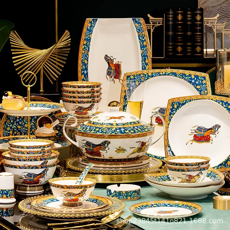 Juego de vajilla de porcelana de hueso